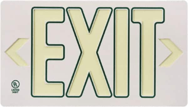 NMC - Exit, Plastic Exit Sign - 15-1/4" Wide x 8-1/4" High, Glow-in-the-Dark - Makers Industrial Supply