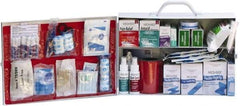 Medique - 435 Piece, 100 Person, Industrial First Aid Kit - 15" Wide x 4-5/8" Deep x 10-1/4" High, Metal Cabinet - Makers Industrial Supply