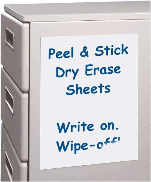 C-LINE - 11" High x 8-1/2" Wide Peel & Stick Dry Erase Sheets - Laminated - Makers Industrial Supply