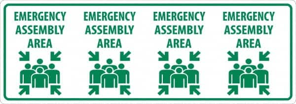 NMC - "Emergency Assembly Area", 12" Long x 34" Wide, Asphalt Art Safety Sign - Rectangle, 0.005" Thick, Use for Workplace/Safety - Makers Industrial Supply