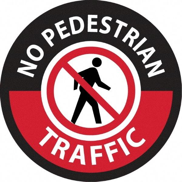 NMC - "No Pedestrian Traffic", 36" Long x 36" Wide, Sportwalk Safety Sign - Rectangle, 0.005" Thick, Use for Workplace/Safety - Makers Industrial Supply