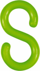 NMC - 1-1/2" High x 1/4" Long x 4" Wide Barrier S-Hook - Plastic, Uncoated, Green, Use with Plastic Chain - Makers Industrial Supply