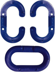 NMC - 2" High x 1/4" Long x 4" Wide Barrier Connecting Link - Plastic, Uncoated, Blue, Use with Plastic Chain - Makers Industrial Supply