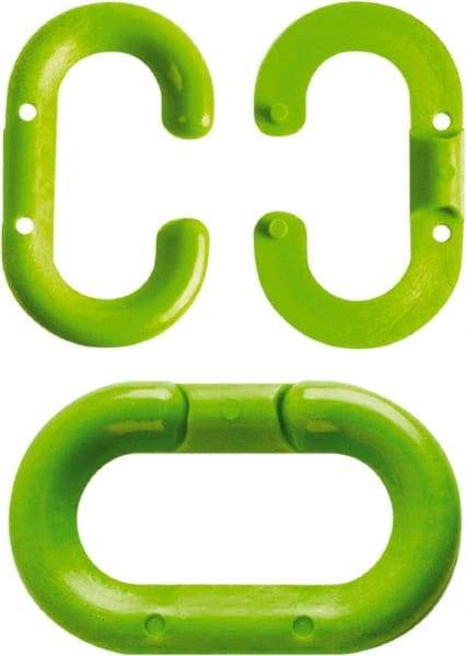 NMC - 2" High x 1/4" Long x 4" Wide Barrier Connecting Link - Plastic, Uncoated, Green, Use with Plastic Chain - Makers Industrial Supply