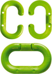 NMC - 2" High x 1/4" Long x 4" Wide Barrier Connecting Link - Plastic, Uncoated, Green, Use with Plastic Chain - Makers Industrial Supply