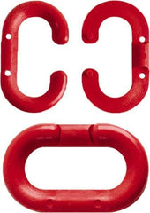 NMC - 1-1/2" High x 1/4" Long x 4" Wide Barrier Connecting Link - Plastic, Uncoated, Red, Use with Plastic Chain - Makers Industrial Supply