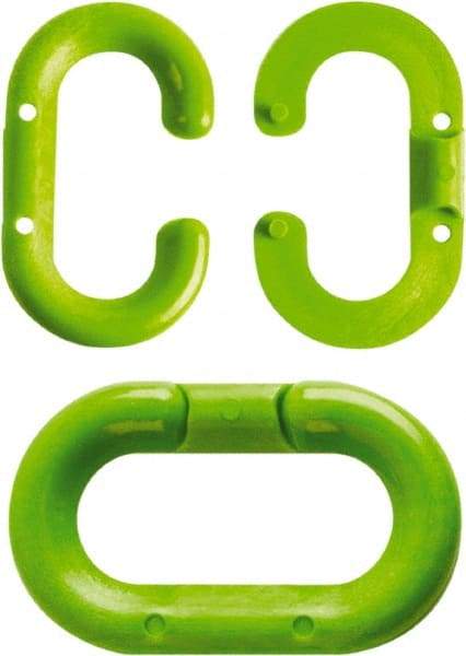 NMC - 1-1/2" High x 1/4" Long x 4" Wide Barrier Connecting Link - Plastic, Uncoated, Green, Use with Plastic Chain - Makers Industrial Supply