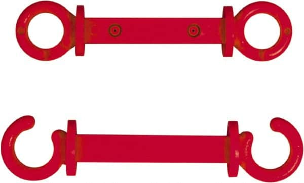 NMC - 2" High x 1/4" Long x 2" Wide Barrier C-Hook - Plastic, Uncoated, Red, Use with Plastic Chain - Makers Industrial Supply