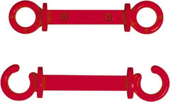 NMC - 2" High x 1/4" Long x 2" Wide Barrier C-Hook - Plastic, Uncoated, Red, Use with Plastic Chain - Makers Industrial Supply