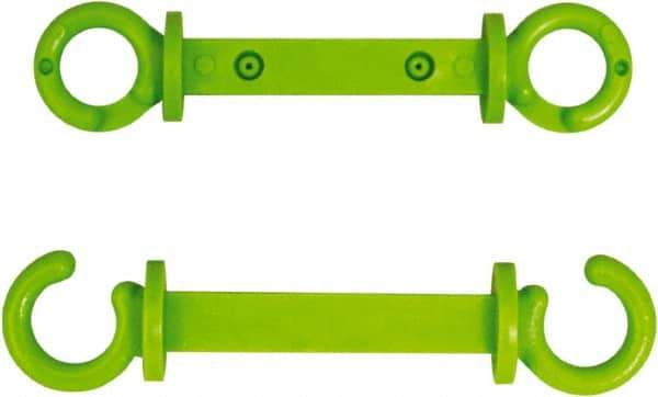 NMC - 2" High x 1/4" Long x 2" Wide Barrier C-Hook - Plastic, Uncoated, Green, Use with Plastic Chain - Makers Industrial Supply