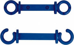 NMC - 2" High x 1/4" Long x 2" Wide Barrier C-Hook - Plastic, Uncoated, Blue, Use with Plastic Chain - Makers Industrial Supply