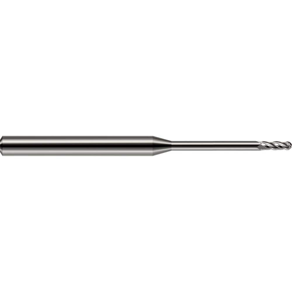 Harvey Tool - Ball End Mills; Mill Diameter (mm): 0.80 ; Mill Diameter (Inch): 1/32 ; Mill Diameter (Decimal Inch): 0.0310 ; Number of Flutes: 4 ; Length of Cut (Inch): 3/32 ; Length of Cut (Decimal Inch): 0.0930 - Exact Industrial Supply