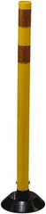 PRO-SAFE - 36" High x 3" Wide Reflective Tubular Surface Mount Delineator - Urethane, 3 Lbs, Yellow - Makers Industrial Supply