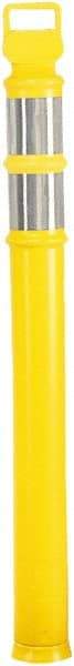 PRO-SAFE - 46" High x 4" Wide Reflective Delineator Post - High Density Polyethylene (HDPE), 3 Lbs, Yellow - Makers Industrial Supply