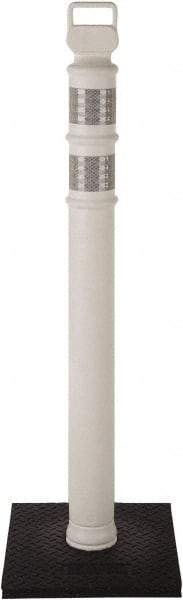 PRO-SAFE - 46" High x 4" Wide Reflective Delineator Post - High Density Polyethylene (HDPE), 3 Lbs, White - Makers Industrial Supply