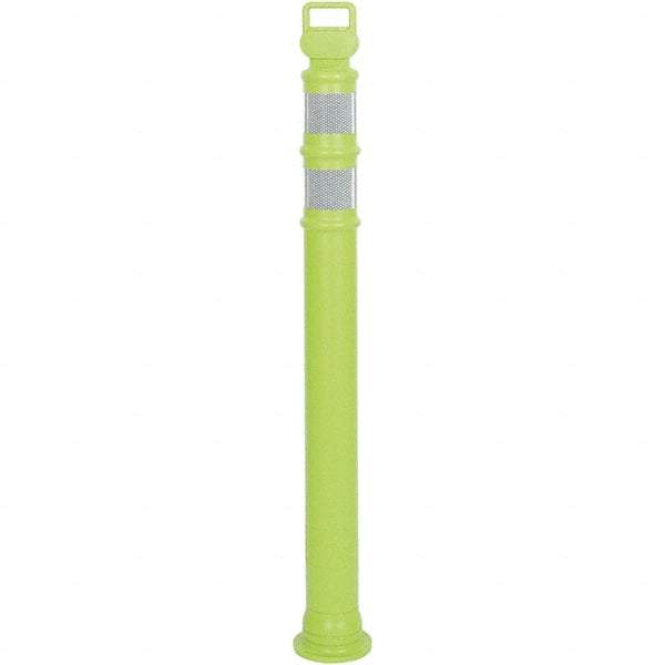 PRO-SAFE - 46" High x 4" Wide Reflective Delineator Post - High Density Polyethylene (HDPE), 3 Lbs, Lime - Makers Industrial Supply