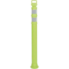 PRO-SAFE - 46" High x 4" Wide Reflective Delineator Post - High Density Polyethylene (HDPE), 3 Lbs, Lime - Makers Industrial Supply