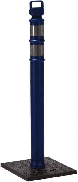 PRO-SAFE - 46" High x 4" Wide Reflective Delineator Post - High Density Polyethylene (HDPE), 3 Lbs, Blue - Makers Industrial Supply