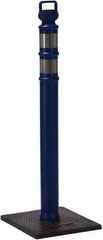 PRO-SAFE - 46" High x 4" Wide Reflective Delineator Post - High Density Polyethylene (HDPE), 3 Lbs, Blue - Makers Industrial Supply