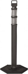 PRO-SAFE - 46" High x 4" Wide Reflective Delineator Post - High Density Polyethylene (HDPE), 3 Lbs, Black - Makers Industrial Supply