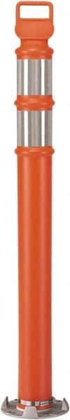 PRO-SAFE - 46" High x 4" Wide Reflective Delineator Post - High Density Polyethylene (HDPE), 5 Lbs, Orange - Makers Industrial Supply