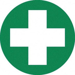 NMC - First Aid Cross Graphic, Hard Hat Label - White on Green, 0.045" Thick, For Certified Operator - Makers Industrial Supply