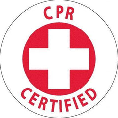 NMC - CPR Certified, Hard Hat Label - Red on White, 0.045" Thick, For Certified Operator - Makers Industrial Supply