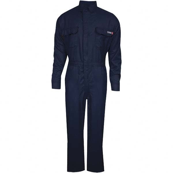 National Safety Apparel - Size L Navy Blue HRC 2 Flame Resistant/Retardant Coveralls - Exact Industrial Supply