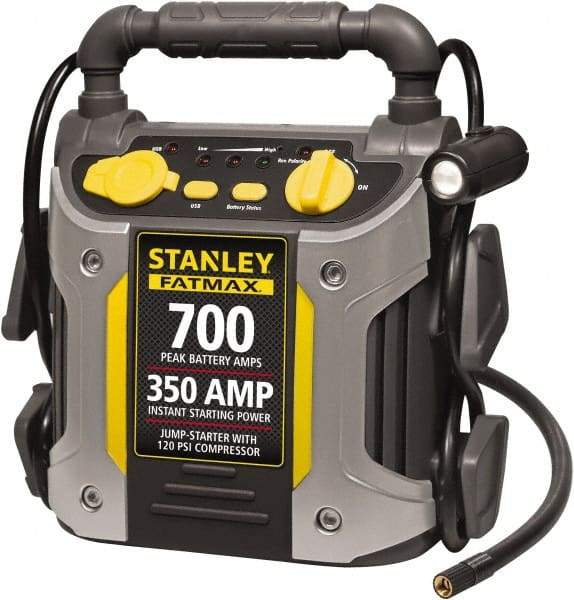 Stanley - 12 Volt Jump Starter with Inflator - 350 Amps, 700 Peak Amps - Makers Industrial Supply