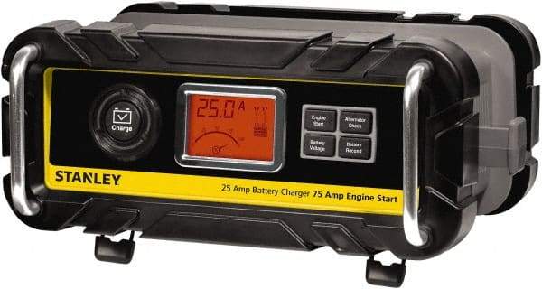 Stanley - 12 Volt Automatic Charger/Maintainer - 25 Amps, 75 Starter Amps - Makers Industrial Supply