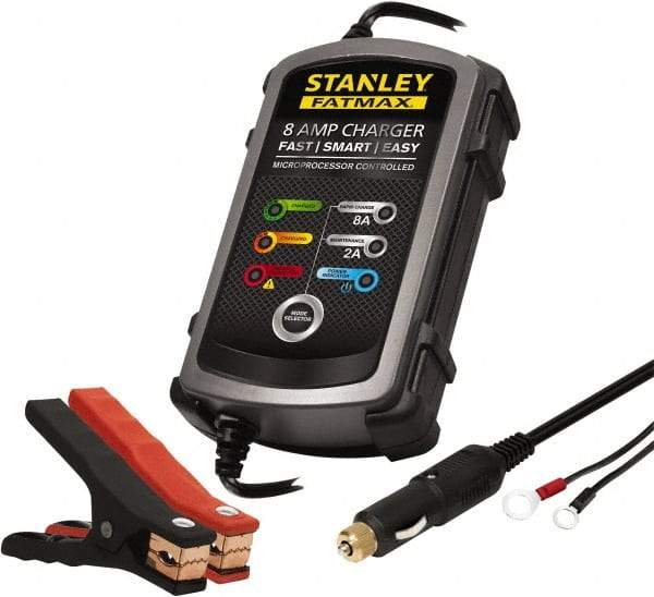 Stanley - 12 Volt Automatic Charger/Maintainer - 8 Amps - Makers Industrial Supply