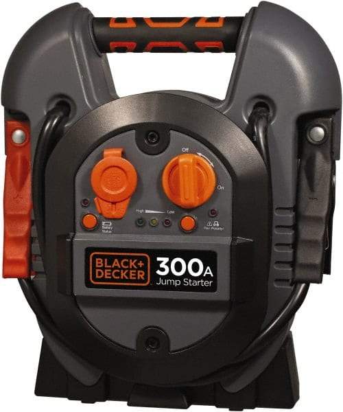 Black & Decker - 12 Volt Jump Starter - 300 Amps, 600 Peak Amps - Makers Industrial Supply