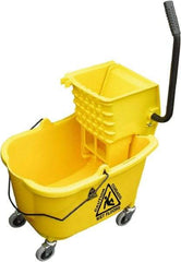 O-Cedar - 33 Qt Plastic Bucket & Wringer - 34" Long x 22" High x 15" Wide, Yellow - Makers Industrial Supply