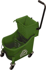 O-Cedar - 36 Qt Plastic Bucket & Wringer - 23" Long x 38" High x 14" Wide, Green - Makers Industrial Supply