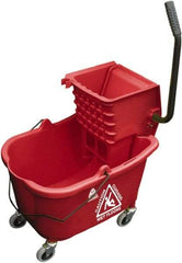 O-Cedar - 33 Qt Plastic Bucket & Wringer - 22" Long x 34" High x 15" Wide, Red - Makers Industrial Supply