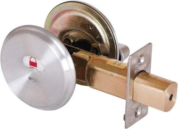 Stanley - 1-3/8 to 2" Door Thickness, Satin Chrome Finish, Single Cylinder Deadbolt - Nonhanded Handling, Key Override, Single Cylinder - Makers Industrial Supply