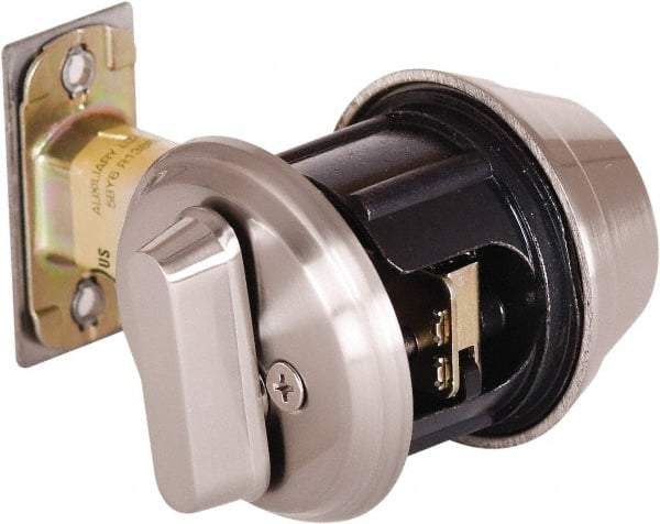 Stanley - 1-3/8 to 2" Door Thickness, Satin Nickel Finish, Single Cylinder Deadbolt - Nonhanded Handling, Key Override, Single Cylinder - Makers Industrial Supply