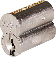 Best - Best I/C Core Small Format IC Cylinder - Satin Chrome Coated, Brass/Zinc Alloy - Makers Industrial Supply