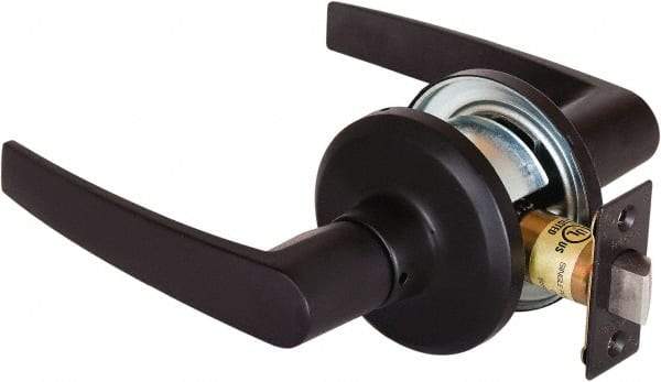 Stanley - Grade 2 Passage Lever Lockset - 2-3/8 & 2-3/4" Back Set, Keyless Cylinder, Brass Alloy, Oil Rubbed Bronze Finish - Makers Industrial Supply