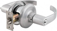 Stanley - Grade 2 Storeroom Lever Lockset - 2-3/8 & 2-3/4" Back Set, Brass Alloy, Satin Chrome Finish - Makers Industrial Supply