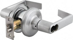 Stanley - Grade 2 Office Lever Lockset - 2-3/8 & 2-3/4" Back Set, Brass Alloy, Satin Chrome Finish - Makers Industrial Supply