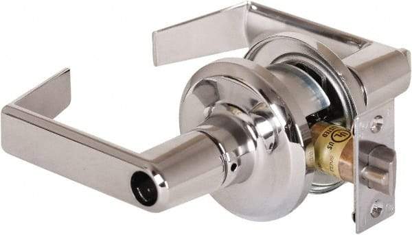 Stanley - Grade 2 Office Lever Lockset - 2-3/8 & 2-3/4" Back Set, Brass Alloy, Bright Chrome Finish - Makers Industrial Supply