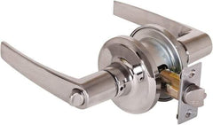 Stanley - Grade 2 Office Lever Lockset - 2-3/8 & 2-3/4" Back Set, Brass Alloy, Satin Chrome Finish - Makers Industrial Supply