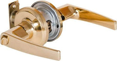 Stanley - Grade 2 Office Lever Lockset - 2-3/8 & 2-3/4" Back Set, Brass Alloy, Bright Brass Finish - Makers Industrial Supply