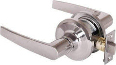 Stanley - Grade 2 Passage Lever Lockset - 2-3/8 & 2-3/4" Back Set, Keyless Cylinder, Brass Alloy, Bright Chrome Finish - Makers Industrial Supply