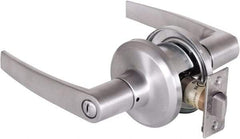 Stanley - Grade 2 Privacy Lever Lockset - 2-3/8 & 2-3/4" Back Set, Keyless Cylinder, Brass Alloy, Satin Chrome Finish - Makers Industrial Supply