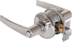 Stanley - Grade 2 Privacy Lever Lockset - 2-3/8 & 2-3/4" Back Set, Keyless Cylinder, Brass Alloy, Bright Chrome Finish - Makers Industrial Supply