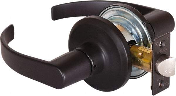 Stanley - Grade 2 Passage Lever Lockset - 2-3/8 & 2-3/4" Back Set, Keyless Cylinder, Brass Alloy, Oil Rubbed Bronze Finish - Makers Industrial Supply