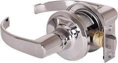 Stanley - Grade 2 Passage Lever Lockset - 2-3/8 & 2-3/4" Back Set, Keyless Cylinder, Brass Alloy, Bright Chrome Finish - Makers Industrial Supply