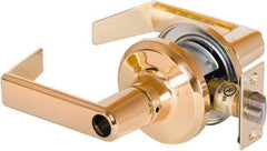 Stanley - Grade 2 Office Lever Lockset - 2-3/8 & 2-3/4" Back Set, Brass Alloy, Bright Brass Finish - Makers Industrial Supply